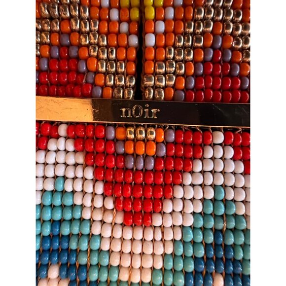 Nori Rainbow Seed Beaded Chevron Pattern Necklace Native Indian Southwestern - Picture 4 of 4